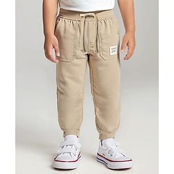 Babyhug Twill Woven Full Length Solid Coloured Trousers With Stretch - Navy Blue
