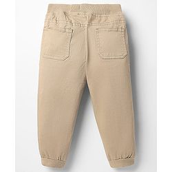 Babyhug Twill Woven Full Length Solid Coloured Trousers With Stretch - Navy Blue