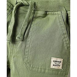 Babyhug Twill Woven Full Length Solid Coloured Trousers With Stretch - Navy Blue