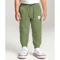 Babyhug Twill Woven Full Length Solid Coloured Trousers With Stretch - Navy Blue