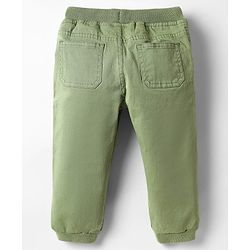 Babyhug Twill Woven Full Length Solid Coloured Trousers With Stretch - Navy Blue