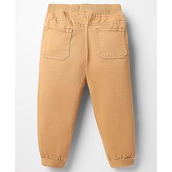 Babyhug Twill Woven Full Length Solid Coloured Trousers With Stretch - Navy Blue