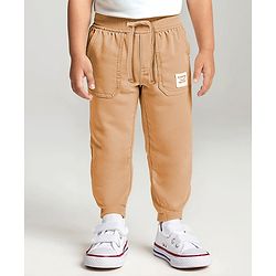 Babyhug Twill Woven Full Length Solid Coloured Trousers With Stretch - Navy Blue