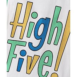 Babyhug Cotton Knit Half Raglan Sleeves T-Shirt with Text Print - White