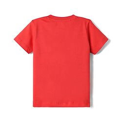 Babyhug Cotton Knit Half Sleeves T-Shirt with Giraffe Print - Red