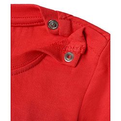 Babyhug Cotton Knit Half Sleeves T-Shirt with Giraffe Print - Red