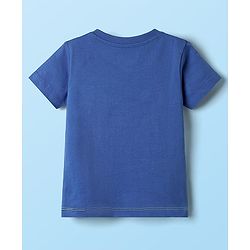 Babyhug Cotton Knit Half Sleeves Cut & Sew T-Shirt with Text Print - Blue White & Light Green
