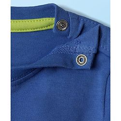 Babyhug Cotton Knit Half Sleeves Cut & Sew T-Shirt with Text Print - Blue White & Light Green