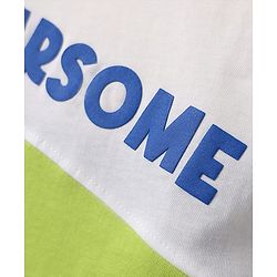 Babyhug Cotton Knit Half Sleeves Cut & Sew T-Shirt with Text Print - Blue White & Light Green