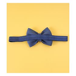 Babyhug Free Size Head Band With Floral & Bow Applique Pack Of 3 - Navy Blue
