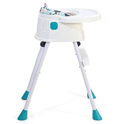 Babyhug 4 in 1 Convertible High Chair with Adjustable Height & Comfortable Seat - White