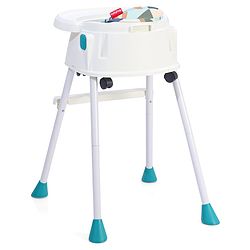 Babyhug 4 in 1 Convertible High Chair with Adjustable Height & Comfortable Seat - White