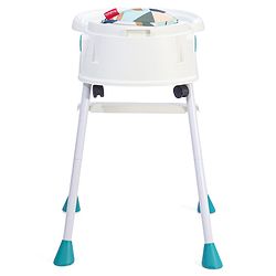 Babyhug 4 in 1 Convertible High Chair with Adjustable Height & Comfortable Seat - White