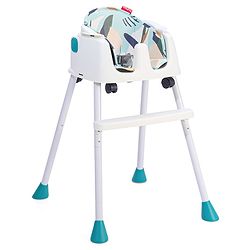 Babyhug 4 in 1 Convertible High Chair with Adjustable Height & Comfortable Seat - White