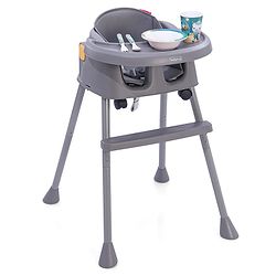 Babyhug 4 in 1 Convertible High Chair with Adjustable Height & Comfortable Seat - White