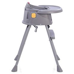 Babyhug 4 in 1 Convertible High Chair with Adjustable Height & Comfortable Seat - White