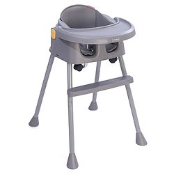 Babyhug 4 in 1 Convertible High Chair with Adjustable Height & Comfortable Seat - White