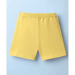 Babyhug 100% Cotton Single Jersey Knit Sleeveless Sando & Shorts Set - White & Yellow