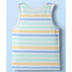 Babyhug 100% Cotton Single Jersey Knit Sleeveless Sando & Shorts Set - White & Yellow