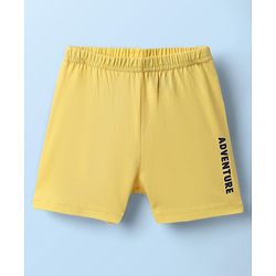 Babyhug 100% Cotton Single Jersey Knit Sleeveless Sando & Shorts Set - White & Yellow