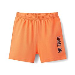 Babyhug 100% Cotton Single Jersey Knit Sleeveless Sando & Shorts Set With Stripes - Yellow & Orange