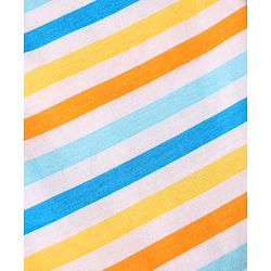Babyhug 100% Cotton Single Jersey Knit Sleeveless Sando & Shorts Set With Stripes - Yellow & Orange