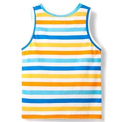 Babyhug 100% Cotton Single Jersey Knit Sleeveless Sando & Shorts Set With Stripes - Yellow & Orange