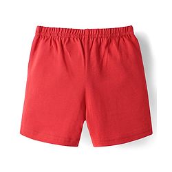 Babyhug 100% Cotton Single Jersey Knit Sleeveless Sando & Shorts Set With Beach Theme Print - Red & White