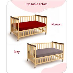 Babyhug 100% Cotton Waterproof Fitted Mattress Protector Cover - Maroon