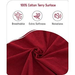 Babyhug 100% Cotton Waterproof Fitted Mattress Protector Cover - Maroon