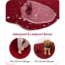 Babyhug 100% Cotton Waterproof Fitted Mattress Protector Cover - Maroon