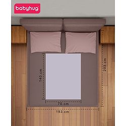 Babyhug 100% Cotton Waterproof Fitted Mattress Protector Cover - Grey