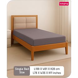 Babyhug 100% Cotton Waterproof Fitted Mattress Protector Cover - Grey