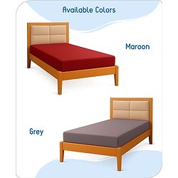 Babyhug 100% Cotton Waterproof Fitted Mattress Protector Cover - Grey