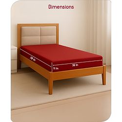 Babyhug 100% Cotton Waterproof Fitted Mattress Protector Cover - Maroon