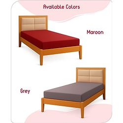 Babyhug 100% Cotton Waterproof Fitted Mattress Protector Cover - Maroon