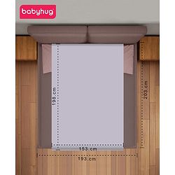 Babyhug 100% Cotton Waterproof Fitted Mattress Protector Cover - Grey