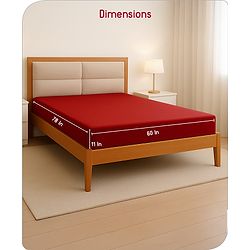 Babyhug 100% Cotton Waterproof Fitted Mattress Protector Cover - Maroon