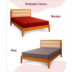 Babyhug 100% Cotton Waterproof Fitted Mattress Protector Cover - Maroon