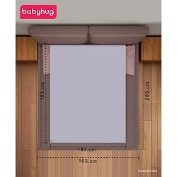 Babyhug 100% Cotton Waterproof Fitted Mattress Protector Cover - Grey