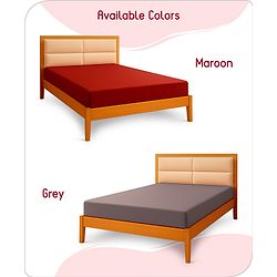 Babyhug 100% Cotton Waterproof Fitted Mattress Protector Cover - Maroon