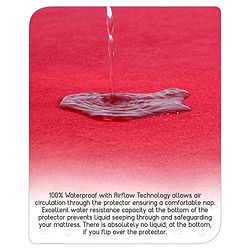 Babyhug 100% Cotton Waterproof Fitted Mattress Protector Cover - Maroon