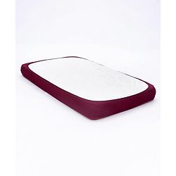 Babyhug 100% Cotton Waterproof Fitted Mattress Protector Cover - Maroon