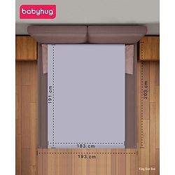 Babyhug 100% Cotton Waterproof Fitted Mattress Protector Cover - Grey