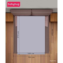 Babyhug 100% Cotton Waterproof Fitted Mattress Protector Cover - Grey