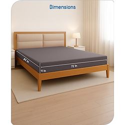 Babyhug 100% Cotton Waterproof Fitted Mattress Protector Cover - Grey