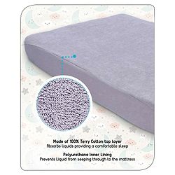 Babyhug 100% Cotton Waterproof Fitted Mattress Protector Cover - Grey