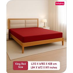Babyhug 100% Cotton Waterproof Fitted Mattress Protector Cover - Grey