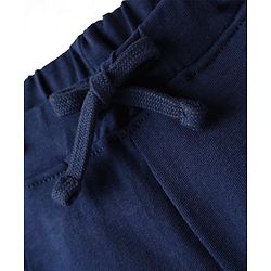 Babyhug Cotton Single Jersey Knit Knee Length Shorts With Bunny & Floral Print - Navy Blue