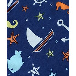Babyhug 100% Cotton Single Jersey Knit Sleeveless Sando with Fish Print - Blue